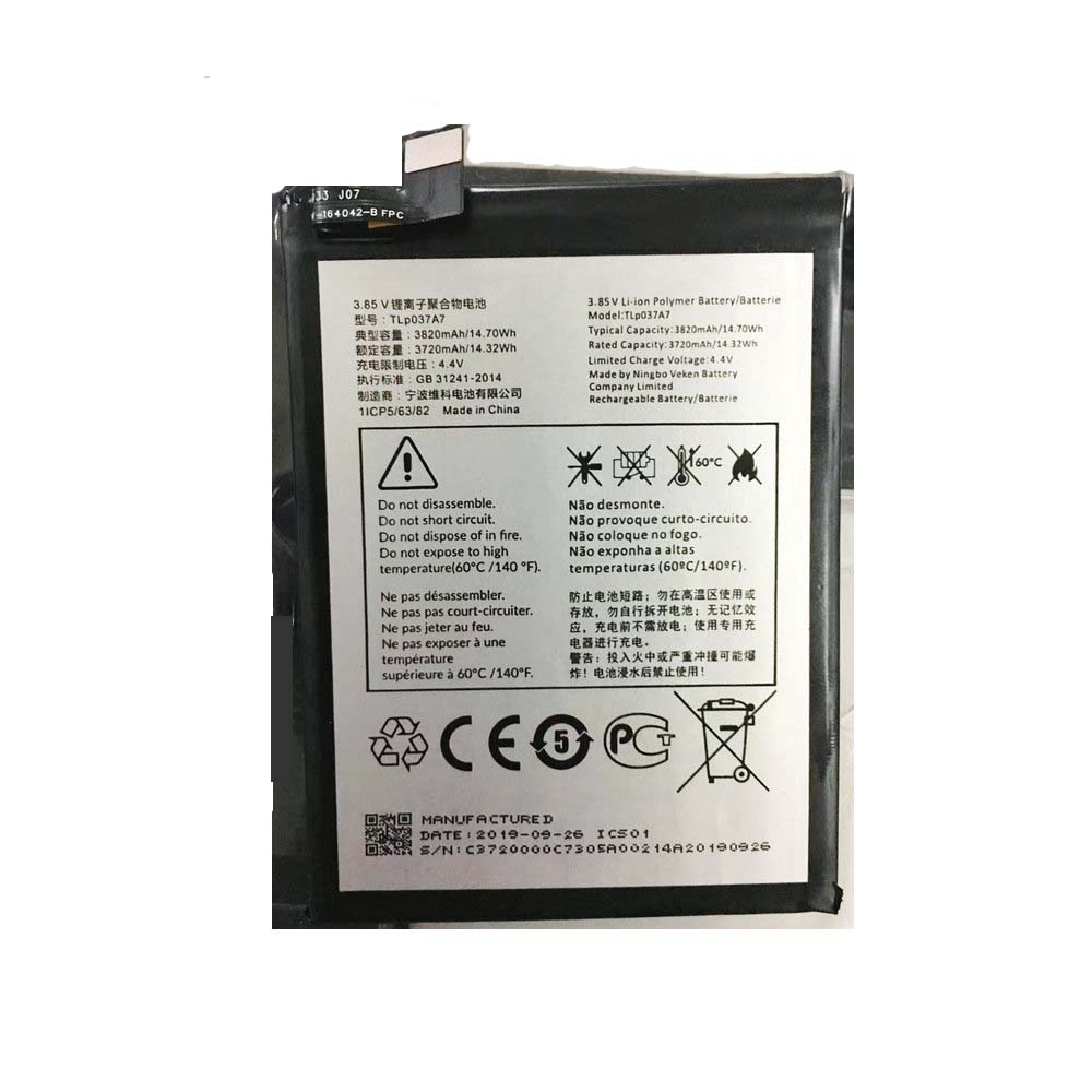 Batería para TCL P501M-P502U-P316LP302U-TLI018K7/tcl-tlp037a7